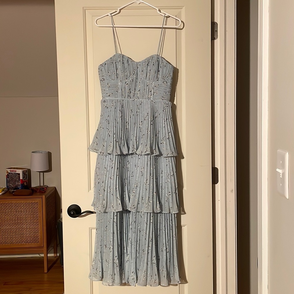 Self-Portrait Floral Tiered Midi Dress - Size 6